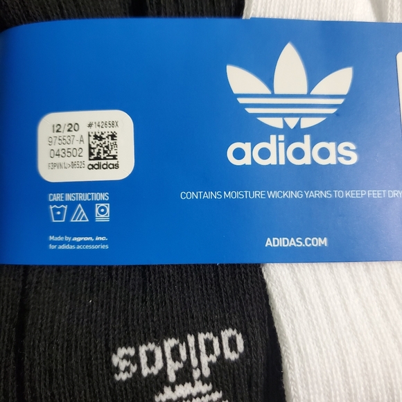 Adidas unisex 6 pack crew socks - Picture 2 of 3